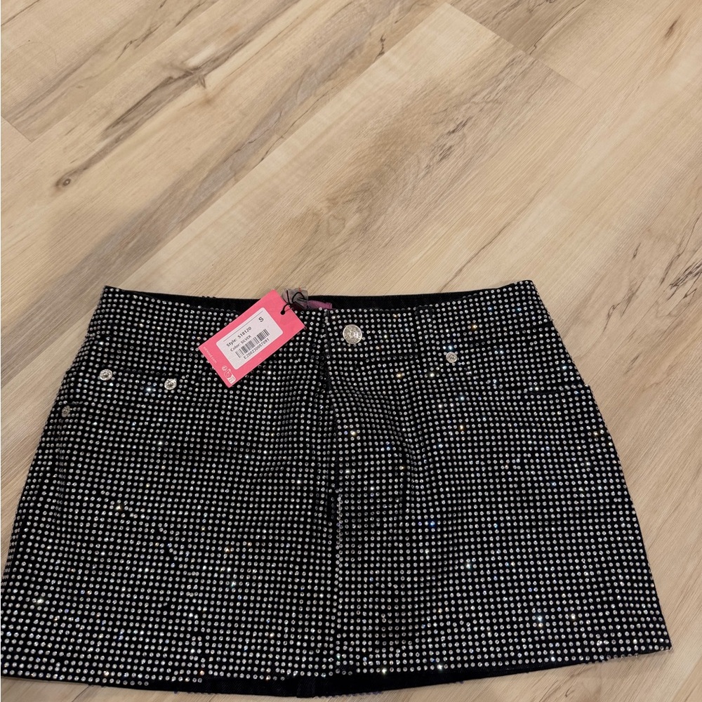 Edikted Black and White Mini Skirt